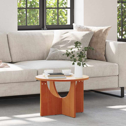 vidaXL Table basse marron ciré 50 x 50 x 35 cm Bois de pin massif