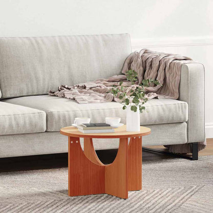 vidaXL Table basse marron ciré 50 x 50 x 35 cm Bois de pin massif