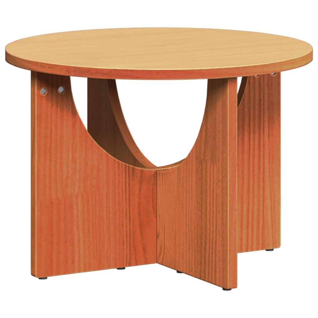 vidaXL Table basse marron ciré 50 x 50 x 35 cm Bois de pin massif