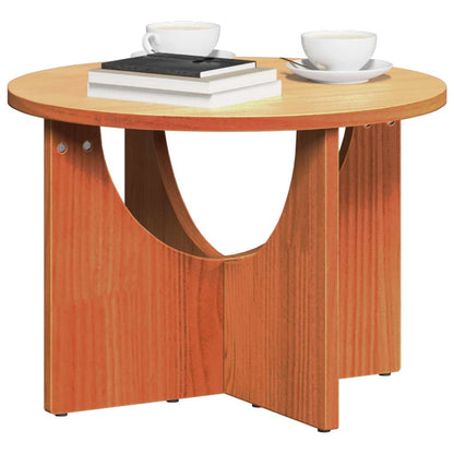 vidaXL Table basse marron ciré 50 x 50 x 35 cm Bois de pin massif