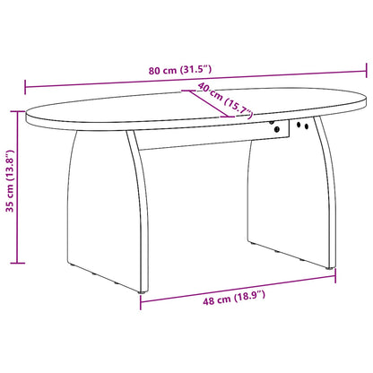 Couchtisch Braun 80 x 40 x 35 cm Massives Kiefernholz