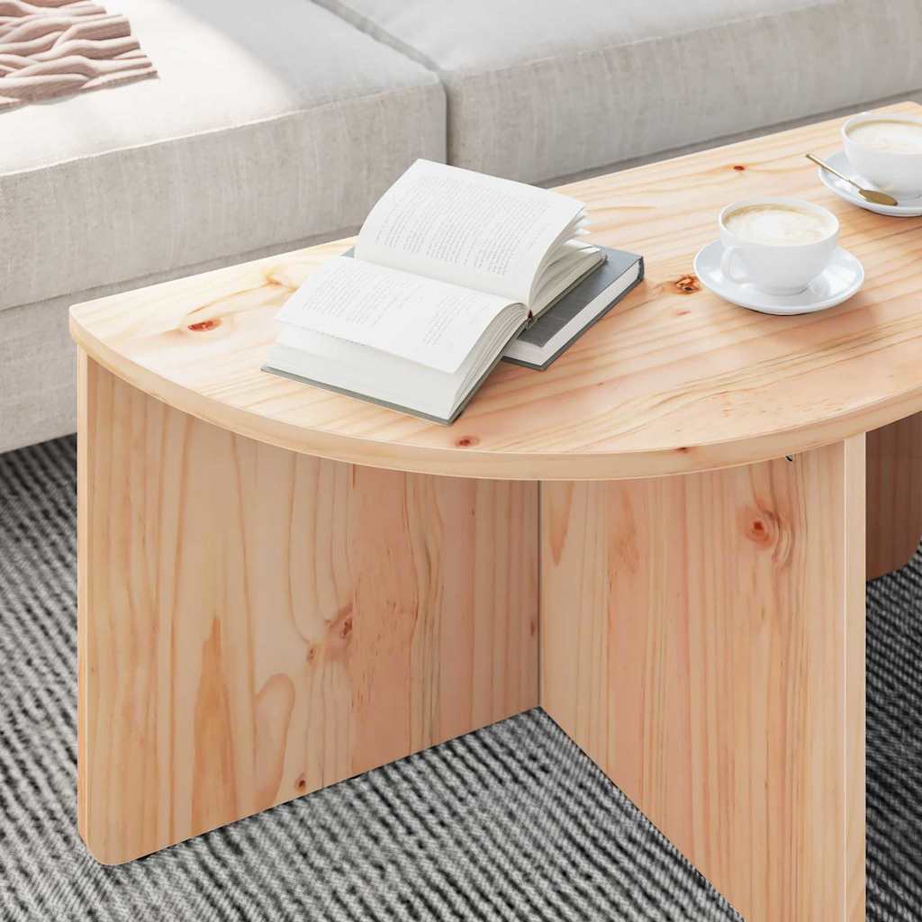 vidaXL Couchtisch 2 pcs Natur Massivholz Kiefer