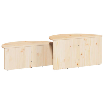 vidaXL Couchtisch 2 pcs Natur Massivholz Kiefer