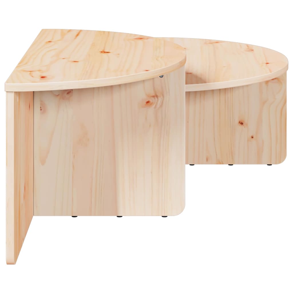 vidaXL Couchtisch 2 pcs Natur Massivholz Kiefer