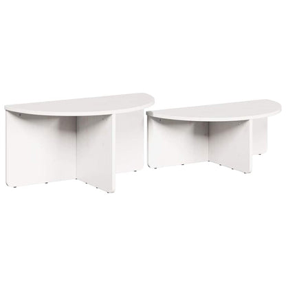 vidaXL Couchtisch 2 pcs Weiß Massivholz Kiefer