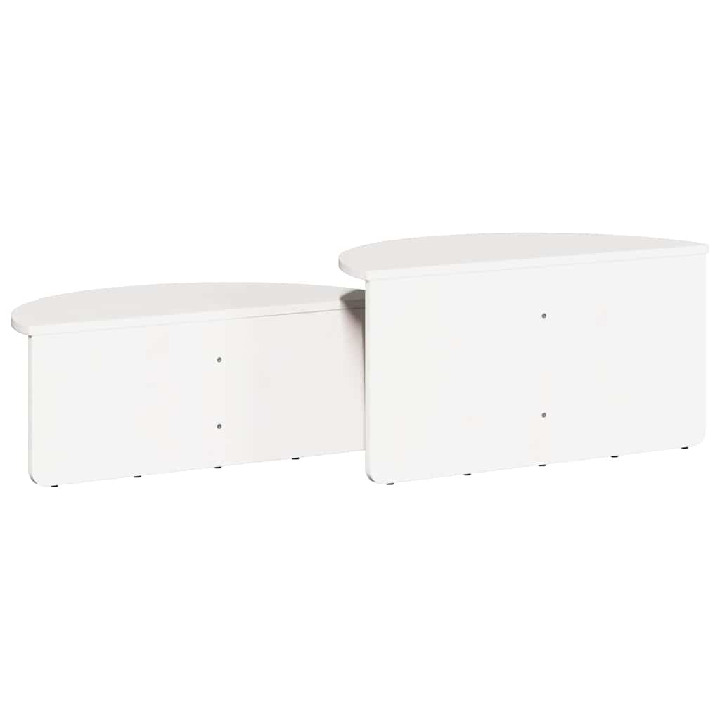 vidaXL Couchtisch 2 pcs Weiß Massivholz Kiefer