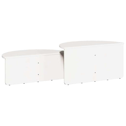 vidaXL Couchtisch 2 pcs Weiß Massivholz Kiefer