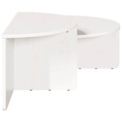 vidaXL Couchtisch 2 pcs Weiß Massivholz Kiefer