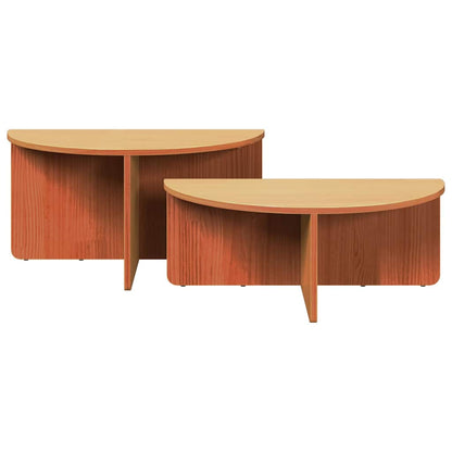 Couchtisch 2 pcs Wachsbraun Massivholz Kiefer