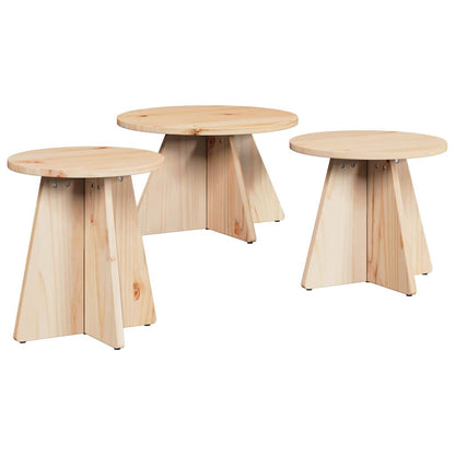 vidaXL Couchtisch 3 pcs Natur
