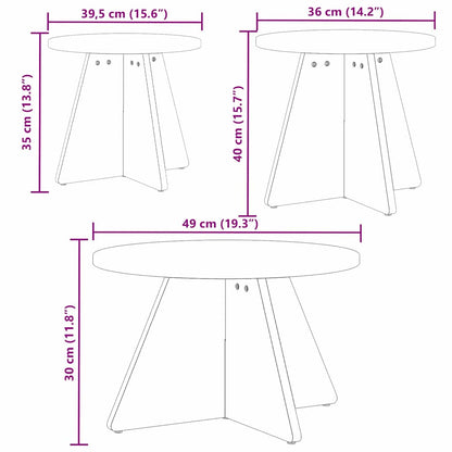 vidaXL Couchtisch 3 pcs Natur