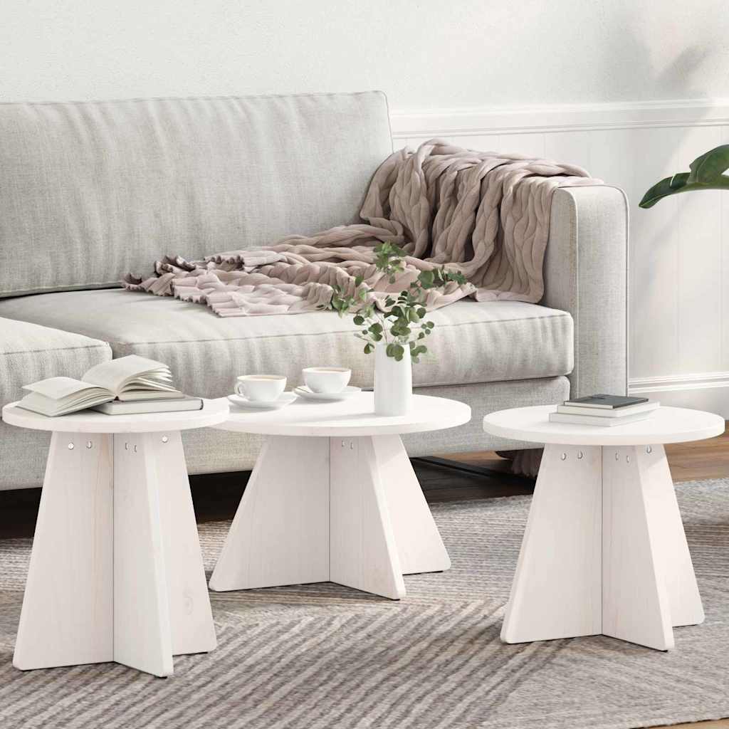Couchtisch 3 pcs Weiß