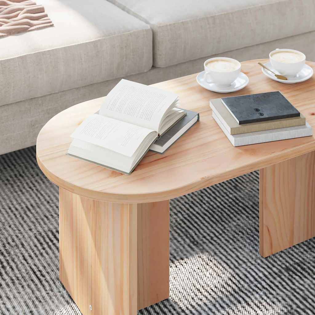 vidaXL Couchtisch Natur 80 x 39,5 x 35 cm Massivholz Kiefer