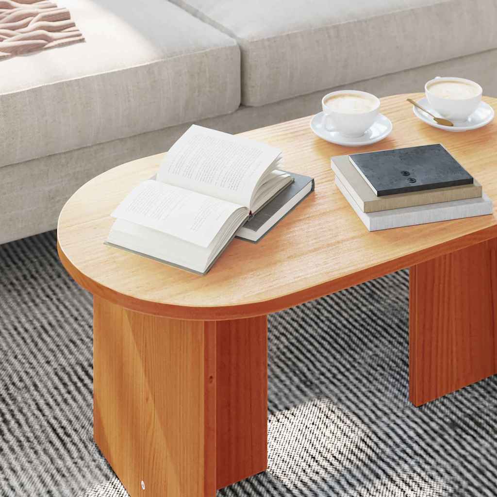 vidaXL Couchtisch Wachsbraun 80 x 39,5 x 35 cm Massivholz Kiefer