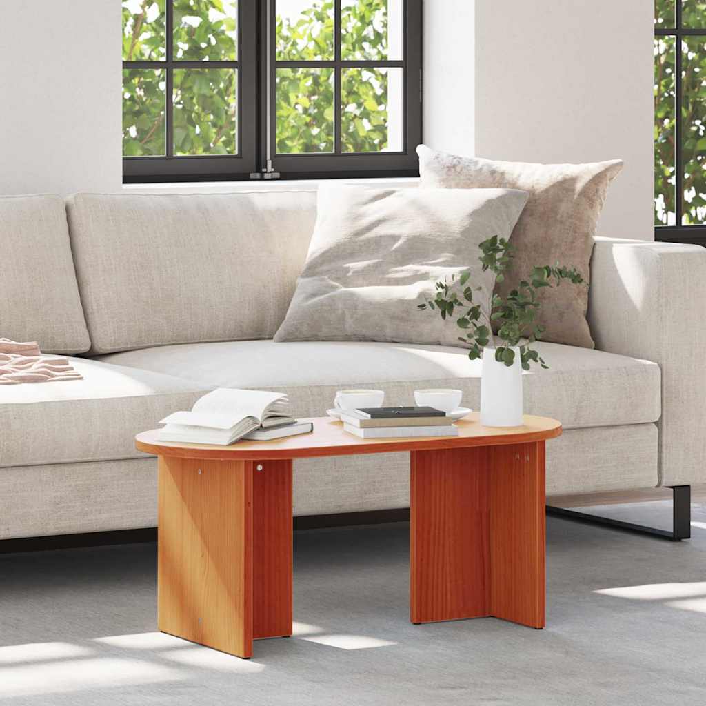 vidaXL Couchtisch Wachsbraun 80 x 39,5 x 35 cm Massivholz Kiefer