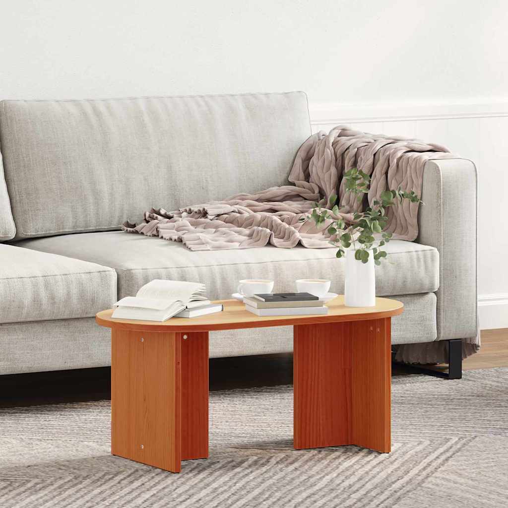 vidaXL Couchtisch Wachsbraun 80 x 39,5 x 35 cm Massivholz Kiefer