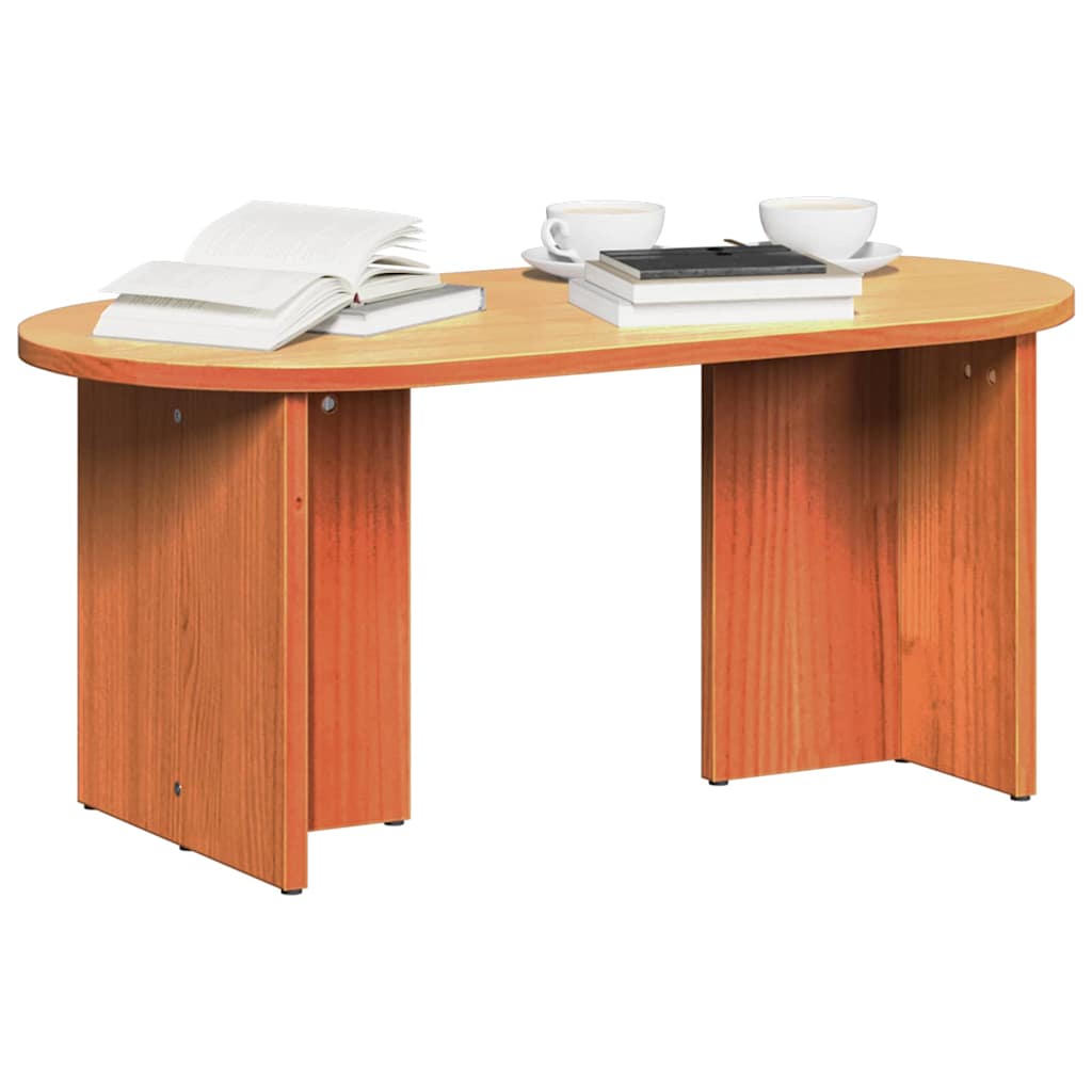 vidaXL Couchtisch Wachsbraun 80 x 39,5 x 35 cm Massivholz Kiefer