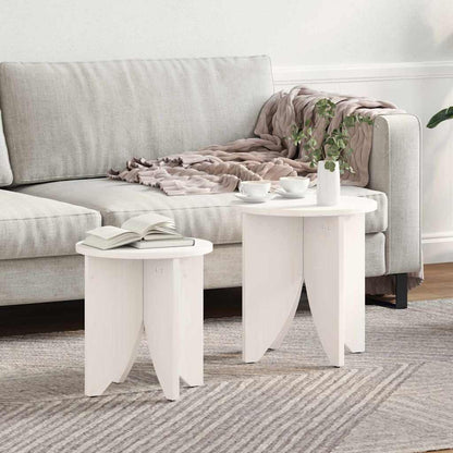 vidaXL Couchtisch 2 pcs Weiß