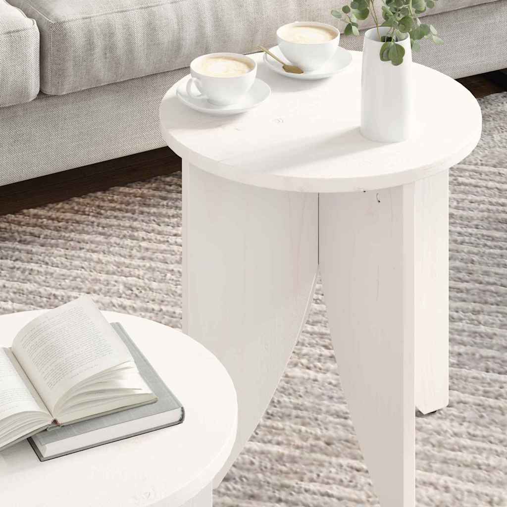 vidaXL Couchtisch 2 pcs Weiß