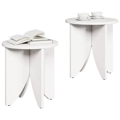 vidaXL Couchtisch 2 pcs Weiß