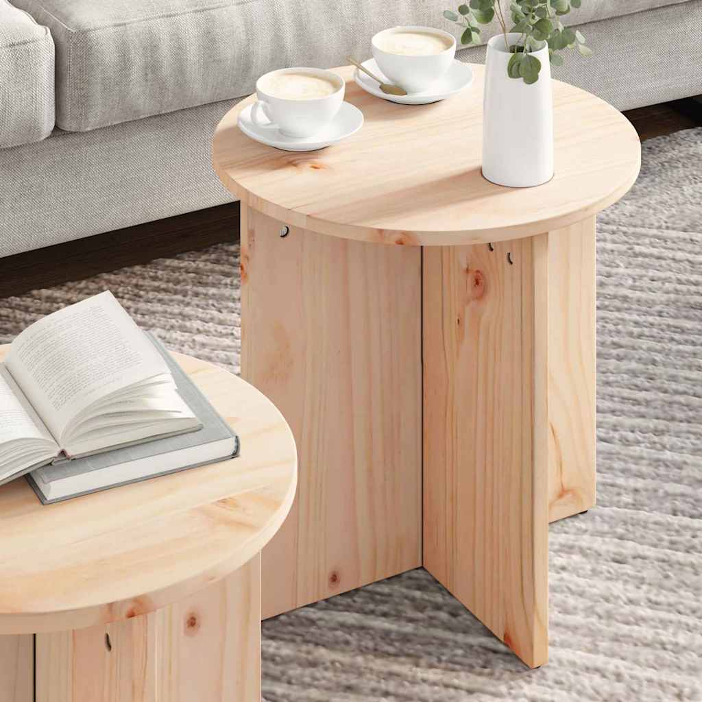 vidaXL Couchtisch 2 pcs Natur