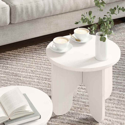 vidaXL Couchtisch 2 pcs Weiß Massivholz Kiefer