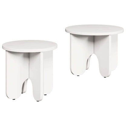 vidaXL Couchtisch 2 pcs Weiß Massivholz Kiefer