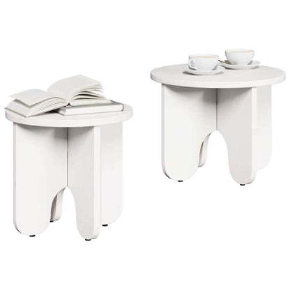vidaXL Couchtisch 2 pcs Weiß Massivholz Kiefer