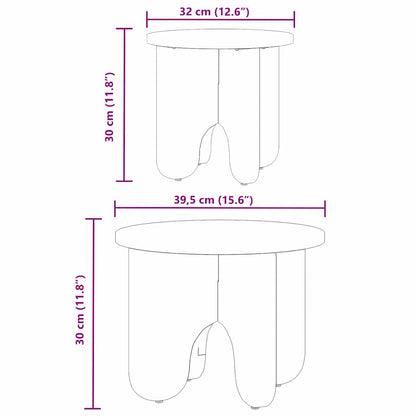 vidaXL Couchtisch 2 pcs Weiß Massivholz Kiefer