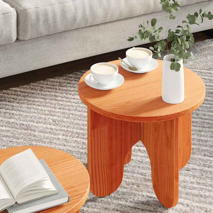 Couchtisch 2 pcs Wachsbraun Massivholz Kiefer