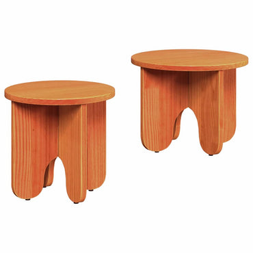 vidaXL Couchtisch 2 pcs Wachsbraun Massivholz Kiefer