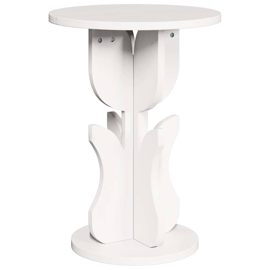 vidaXL Couchtisch Weiß 39,5 x 39,5 x 53,5 cm Massivholz Kiefer