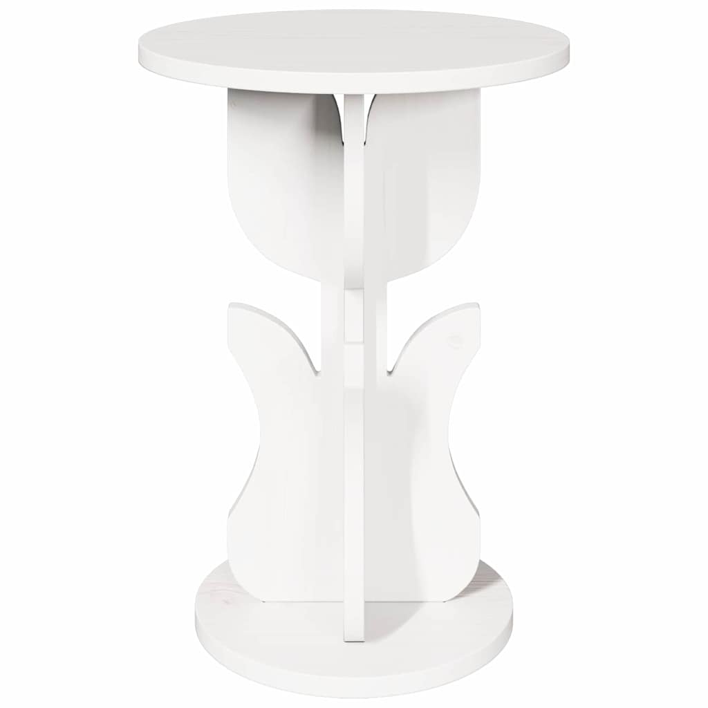 vidaXL Couchtisch Weiß 39,5 x 39,5 x 53,5 cm Massivholz Kiefer