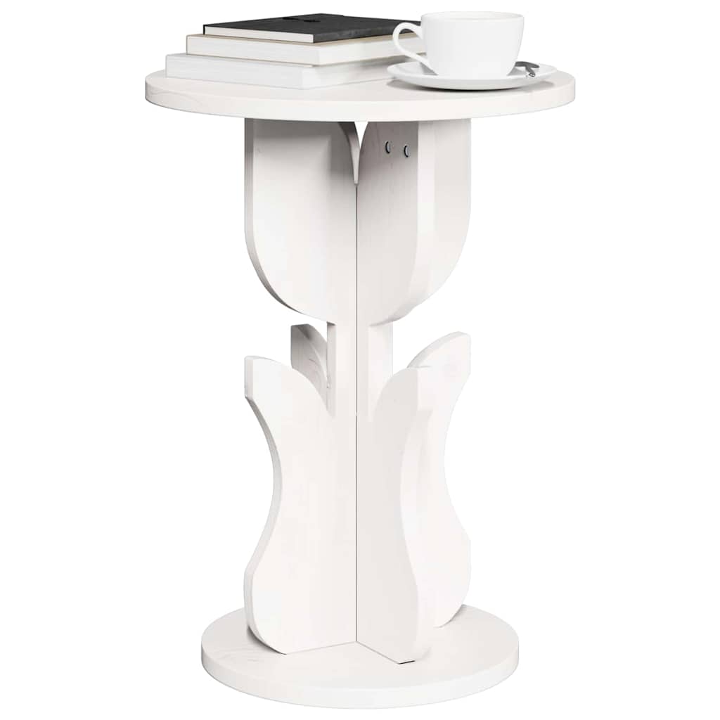 vidaXL Couchtisch Weiß 39,5 x 39,5 x 53,5 cm Massivholz Kiefer