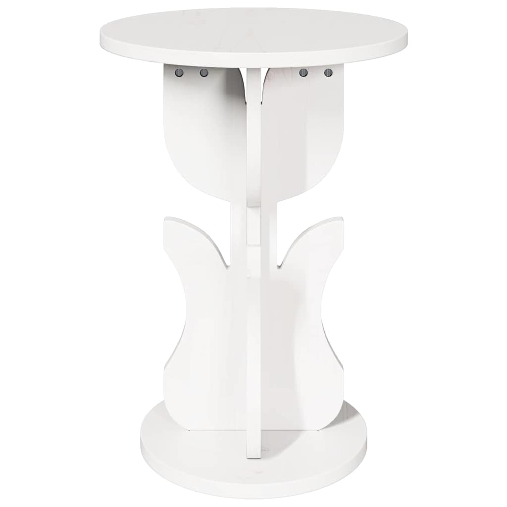 vidaXL Couchtisch Weiß 39,5 x 39,5 x 53,5 cm Massivholz Kiefer