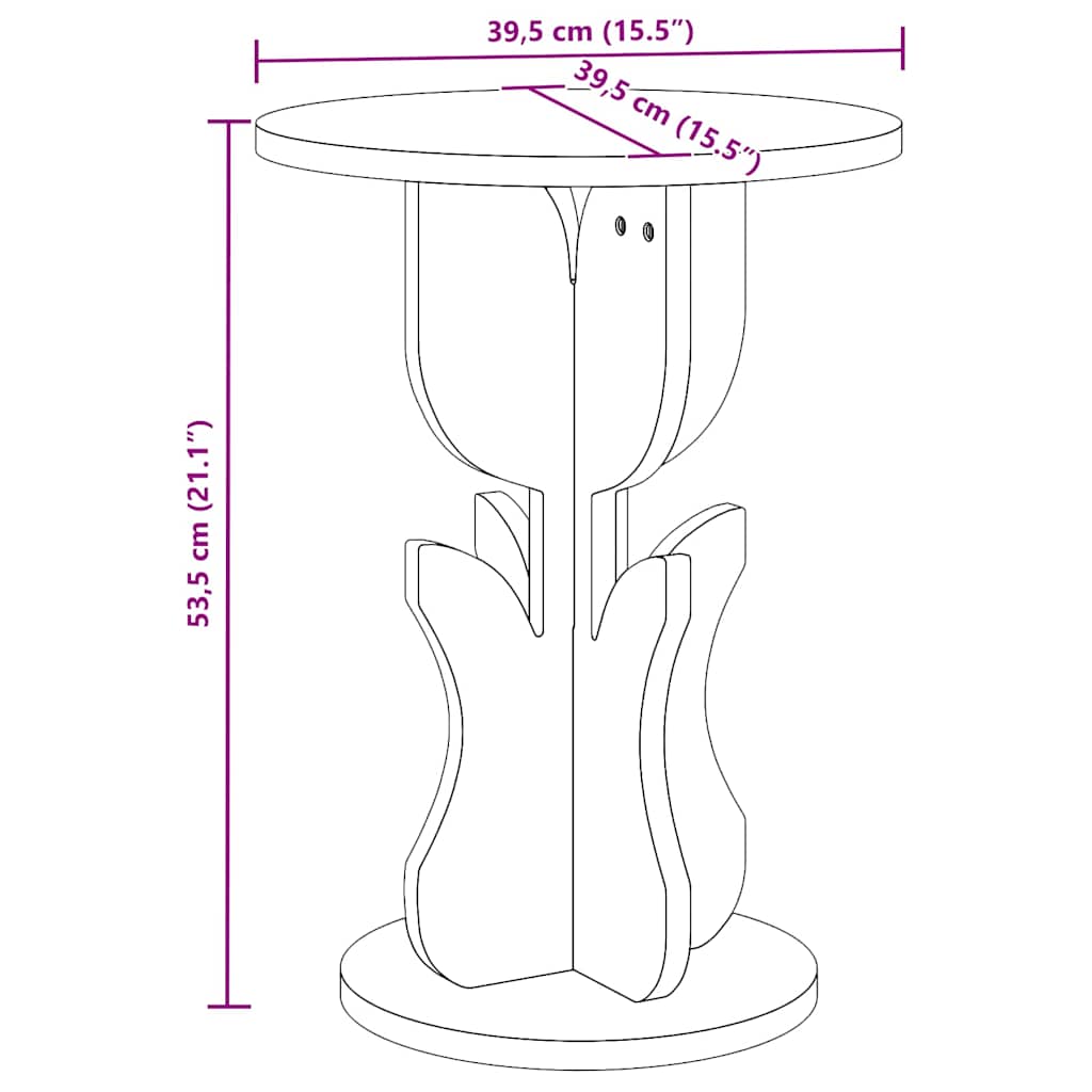 vidaXL Couchtisch Wachsbraun 39,5 x 39,5 x 53,5 cm Massivholz Kiefer