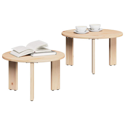vidaXL Couchtisch 2 pcs Natur Massivholz Kiefer