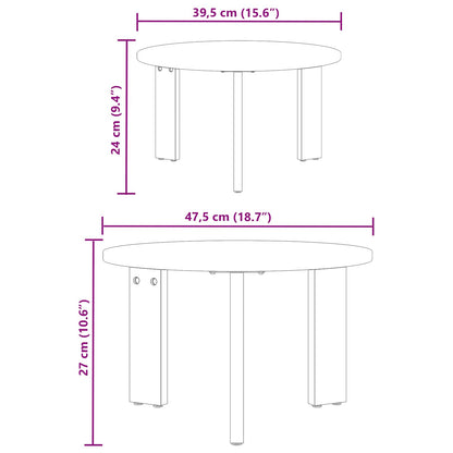vidaXL Couchtisch 2 pcs Natur Massivholz Kiefer