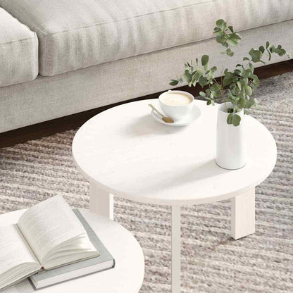 vidaXL Couchtisch 2 pcs Weiß Massivholz Kiefer