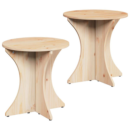vidaXL Couchtisch 2 pcs Natur Massivholz Kiefer