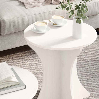 vidaXL Couchtisch 2 pcs Weiß Massivholz Kiefer