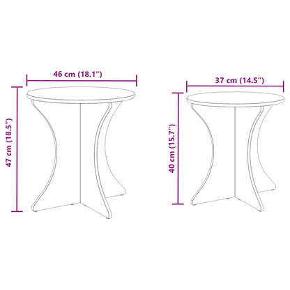 vidaXL Couchtisch 2 pcs Wachsbraun Massivholz Kiefer