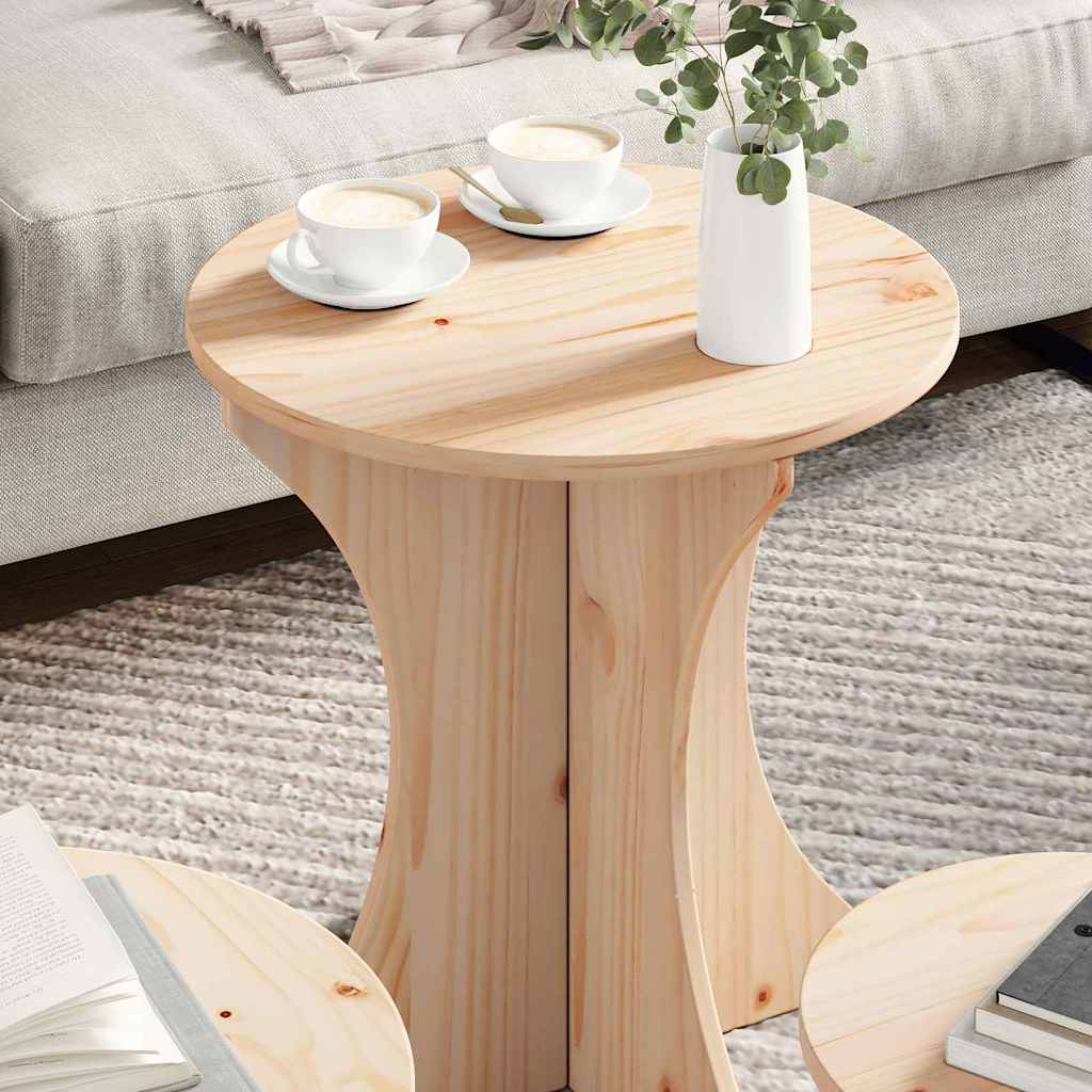 vidaXL Couchtisch 3 pcs Natur