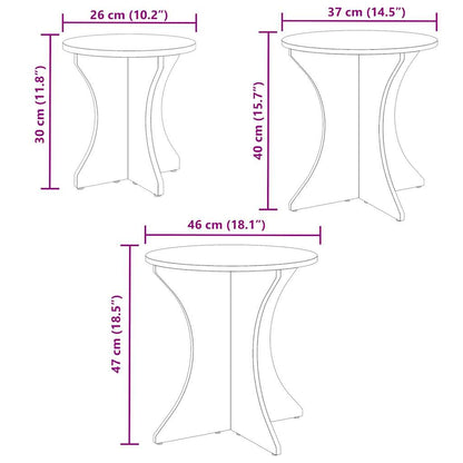 vidaXL Couchtisch 3 pcs Natur