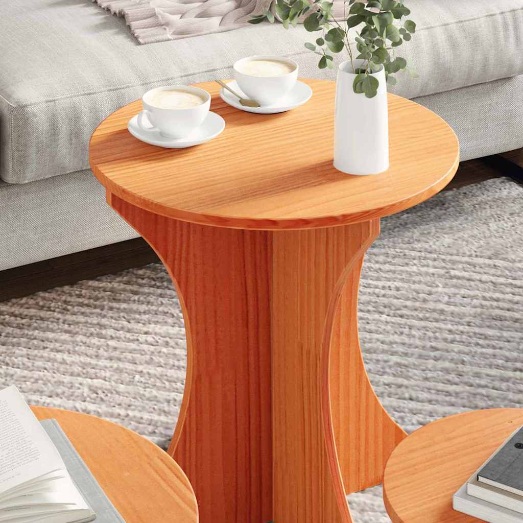 Couchtisch 3 pcs Wachsbraun