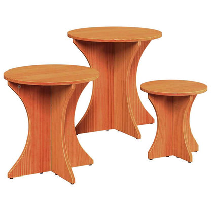 Couchtisch 3 pcs Wachsbraun