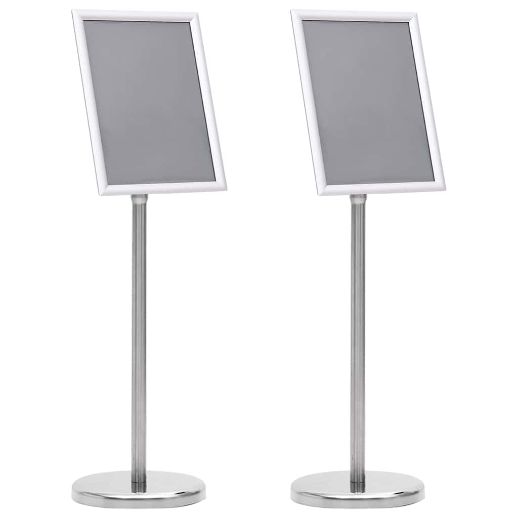 Plakatständer 2 pcs Silber 32,7 x 24 x 108 cm Aluminium