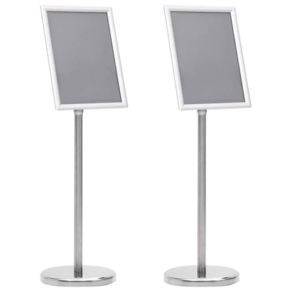 Plakatständer 2 pcs Silber 32,7 x 24 x 108 cm Aluminium