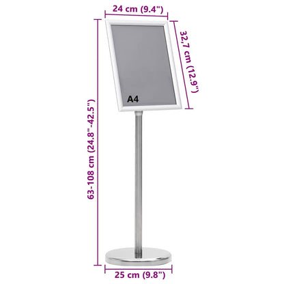 Plakatständer 2 pcs Silber 32,7 x 24 x 108 cm Aluminium