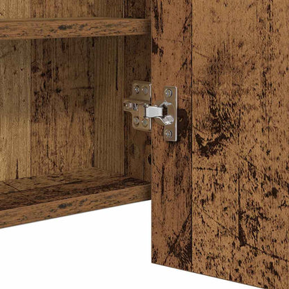 vidaXL LED Spiegel-Schrank Altholz 100 x 12 x 45 cm Holzwerkstoff